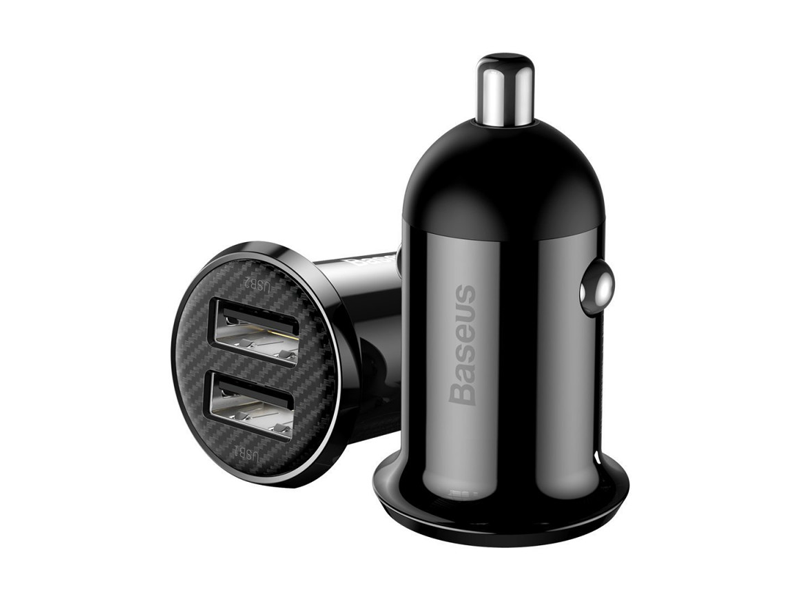 BASEUS Grain Pro 2x USB 4.8A autós töltő - fekete
